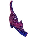 Ver imagem 3 de Gato 3d Vazado Enfeite Objeto Decorativo Decoração Bicolor Lilás e Azul