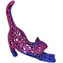Ver imagem 1 de Gato 3d Vazado Enfeite Objeto Decorativo Decoração Bicolor Lilás e Azul