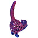 Ver imagem 4 de Gato 3d Vazado Enfeite Objeto Decorativo Decoração Bicolor Lilás e Azul