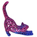 Ver imagem 2 de Gato 3d Vazado Enfeite Objeto Decorativo Decoração Bicolor Lilás e Azul