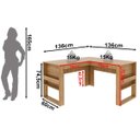 Ver imagem 4 de Mesa de Canto para Escritório em L Angular Detalhe Ripado Amêndoa