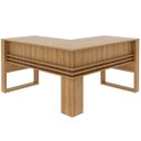 Ver imagem 7 de Mesa de Canto para Escritório em L Angular Detalhe Ripado Amêndoa
