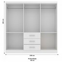 Ver imagem 4 de Guarda-Roupa Casal Sevilha 6 Portas 3 Gavetas Branco - Evidencia Móveis