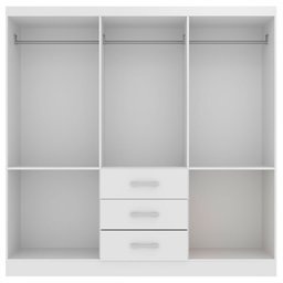 Guarda-Roupa Casal Sevilha 6 Portas 3 Gavetas Branco - Evidencia Móveis - 3