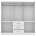 Ver imagem 3 de Guarda-Roupa Casal Sevilha 6 Portas 3 Gavetas Branco - Evidencia Móveis