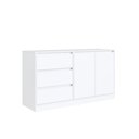 Ver imagem 2 de Balcão para Cama Estação de Trabalho 3 Gavetas Branco 142cm Completa Móveis