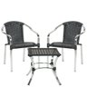 Kit 2 Cadeiras e Mesa de alumínio Tóquio área interna e externa, piscina, sacada, fibra sintética -  - 1