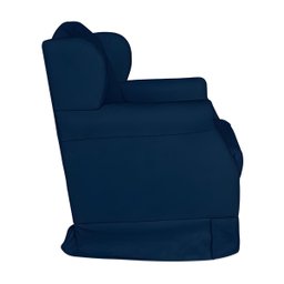 Poltrona Amamentação Cadeira Reforçada Balanço Puff Suede:azul Marinho - 9