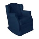 Ver imagem 5 de Poltrona Amamentação Cadeira Reforçada Balanço Puff Suede:Azul Marinho