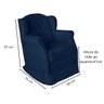 Poltrona Amamentação Cadeira Reforçada Balanço Puff Suede:azul Marinho - 3