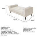 Ver imagem 2 de Recamier Baú Félix Solteiro 140cm Corano Bege