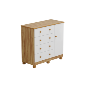 Cômoda Infantil Peroba Júnior em 100% Mdf Branco com Amêndoa