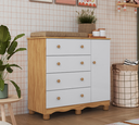 Ver imagem 4 de Cômoda Infantil Peroba Júnior em 100% MDF Branco com Amêndoa