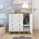 Ver imagem 5 de Cômoda Infantil Peroba Júnior em 100% MDF Branco com Amêndoa