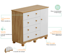 Ver imagem 7 de Cômoda Infantil Peroba Júnior em 100% MDF Branco com Amêndoa