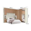 Ver imagem 2 de Quarto Henn Seletto 5 Peças (1 Armário Ponte + 1 Guarda Roupa + 1 Closet + 2 Complementos) Qm01
