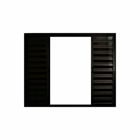 Veneziana de Correr 6 Folhas S/grade Aluminio Preto 1.00 X 1.50 Linha Modular - Hale