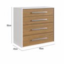 Ver imagem 3 de Cômoda com 4 Gavetas 90cm Integrato Branco/Freijó