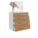 Ver imagem 4 de Cômoda com 4 Gavetas 90cm Integrato Branco/Freijó