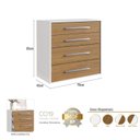 Ver imagem 5 de Cômoda com 4 Gavetas 90cm Integrato Branco/Freijó