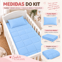Ver imagem 5 de Kit de Berço 03 Pçs Malha 100% Algodão Azul Claro