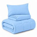 Ver imagem 2 de Kit de Berço 03 Pçs Malha 100% Algodão Azul Claro