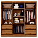 Ver imagem 3 de Guarda Roupa Casal Medelim 3 Portas 8 Gavetas com Espelho Cinamomo - Novo Horizonte