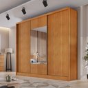 Ver imagem 4 de Guarda Roupa Casal Medelim 3 Portas 8 Gavetas com Espelho Cinamomo - Novo Horizonte