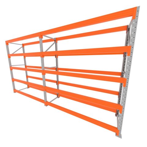Mini Porta Pallet 200 Kg por Nivel Inicial + Continuação com 5 Niveis Laranja com sem Mdf