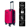Kit de Bordo Luxo Mala de Viagem Rígida de Fibra:pink - 3