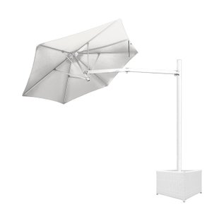 Ombrelone Lateral Branco - 2,40m de Diâmetro - em Alumínio - Base Cachepô - Persianet
