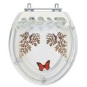 Ver imagem 1 de Tampa de Vaso Poliéster Carina Bege Dec. Avenca Borboleta