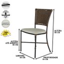 Ver imagem 3 de Jogo de Cozinha 4 Cadeiras Gramado Ratan Junco Em Fibra Sintética Junco Trama Fechada.