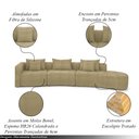 Ver imagem 3 de Sofá Curvo Decorativo Kimiko 437cm 5 Lugares Sala de Estar com Chaise Bouclê Bege G52 - Gran Belo