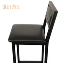 Ver imagem 4 de Kit 3 Banquetas  Alta Industrial Estofada - Courino Preto