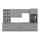 Ver imagem 2 de Cozinha Completa 7 Peças 100% MDF 12 Portas 7 Gavetas com Torre Quente e Cristaleira Americana Henn