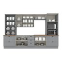 Ver imagem 3 de Cozinha Completa 7 Peças 100% MDF 12 Portas 7 Gavetas com Torre Quente e Cristaleira Americana Henn
