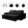 Sofá Retrátil e Reclinável 2,10 Atlanta Molas Ensacadas Veludo Preto - 4