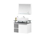 Ver imagem 2 de Conjunto para Banheiro Gabinete com Cuba e Espelheira 60cm Diamante