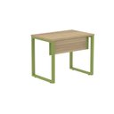 Ver imagem 3 de Escrivaninha Mesa Escritório PE25 90cm Noce Naturalle e Verde Miró Cinza/Marromle