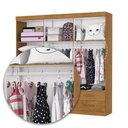 Ver imagem 3 de Guarda-Roupa Infantil com Espelho 6 Portas e 4 Gavetas 177cm Multimóveis CR35561 Madeirado