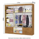 Ver imagem 4 de Guarda-Roupa Infantil com Espelho 6 Portas e 4 Gavetas 177cm Multimóveis CR35561 Madeirado