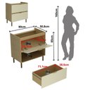 Ver imagem 3 de Balcão de Cozinha 1 Porta Basculante e 1 Gaveta 80cm Nature Arenas
