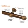 Varão de Cortina 3 Mts Dourado Grosso Suporte Kit Completo - 2