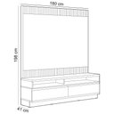 Ver imagem 4 de Rack para Sala com Painel para Tv 70 Pol Led 180cm Spencer L05 Tauari Off White Fosco - Lyam Decor