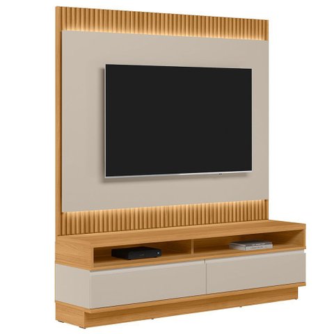Rack para Sala com Painel para Tv 70 Pol Led 180cm Spencer L05 Tauari Off White Fosco - Lyam Decor