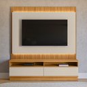 Ver imagem 2 de Rack para Sala com Painel para Tv 70 Pol Led 180cm Spencer L05 Tauari Off White Fosco - Lyam Decor