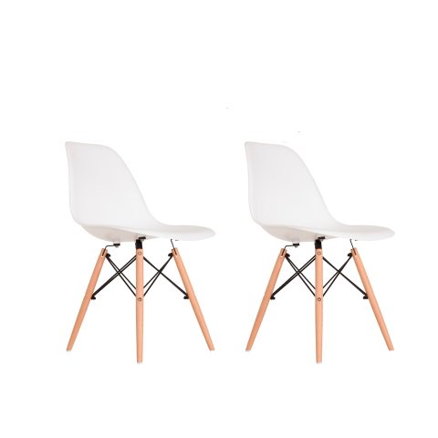 Cadeira Eames Charles Eiffel Duas Brancas Ajl Store Conjunto Cadeira Sala de Jantar