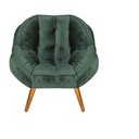 Ver imagem 1 de Poltrona Decorativa Califórnia em Tecido Suede Pés Madeira
