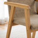 Ver imagem 6 de Kit 4 Cadeiras com Braço para Sala de Jantar Pés Madeira Maciça Flora Bege/Cinamomo